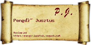 Pengő Jusztus névjegykártya